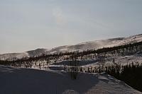 Sol og snøfokk i Trappbergskogen
