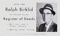 Ralph Birklid register of deeds election